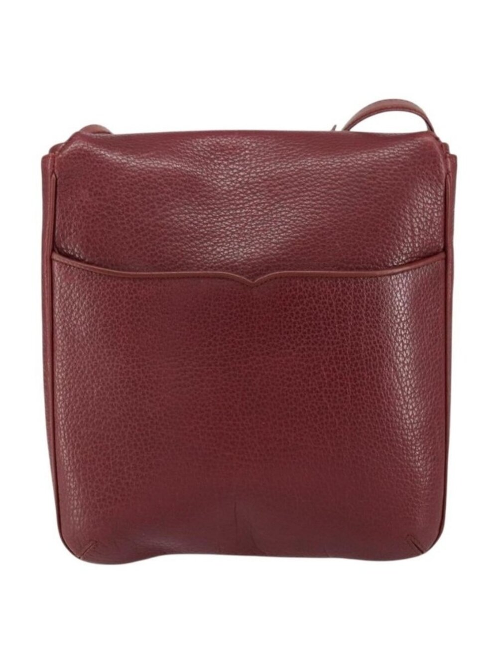 Authentic CARTIER Shoulder Bag Leather Bordeaux Gold - Picture 9 of 16